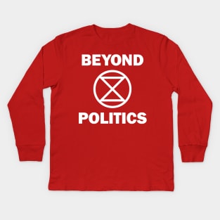 Extinction Rebellion Beyond Politics Kids Long Sleeve T-Shirt